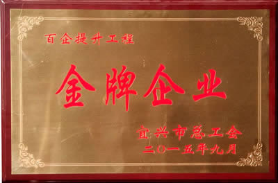 我(wǒ)(wǒ)公司被宜興市總工(gōng)會授予“百企提升工(gōng)程金牌企業”光榮稱号。